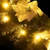  fekete PVC karácsonyi füzér LED-ekkel 2,7 m
