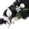  fekete PVC karácsonyi boltív LED-lámpákkal 90 cm