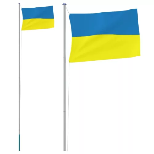  alumínium ukrán zászló és rúd 6,23 m