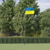  alumínium ukrán zászló és rúd 5,55 m