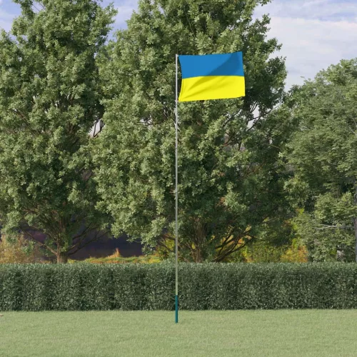 alumínium ukrán zászló és rúd 5,55 m