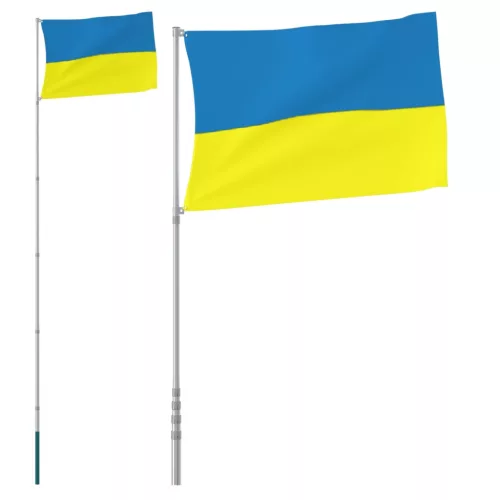  alumínium ukrán zászló és rúd 5,55 m
