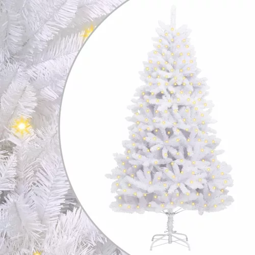  Mű karácsonyfa 300 LED-del Fehér 180 cm PVC és fém