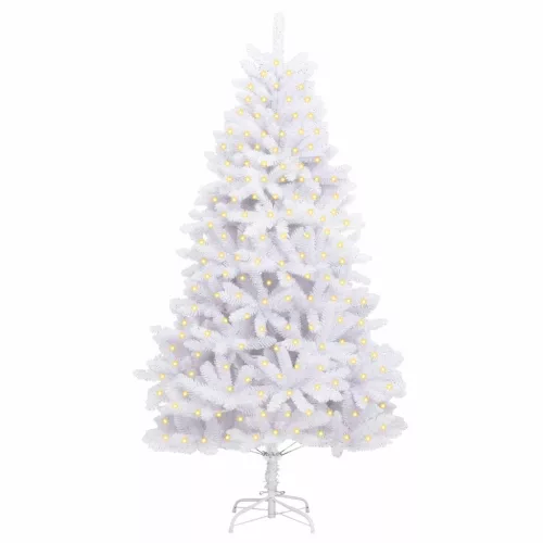  Mű karácsonyfa 300 LED-del Fehér 180 cm PVC és fém