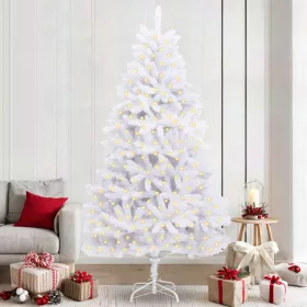  Mű karácsonyfa 300 LED-del Fehér 240 cm PVC és fém