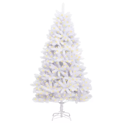  Mű karácsonyfa 300 LED-del Fehér 240 cm PVC és fém