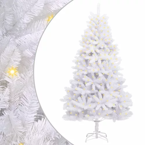  Mű karácsonyfa 300 LED-del Fehér 300 cm PVC és fém