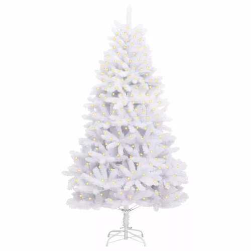  Mű karácsonyfa 300 LED-del Fehér 300 cm PVC és fém