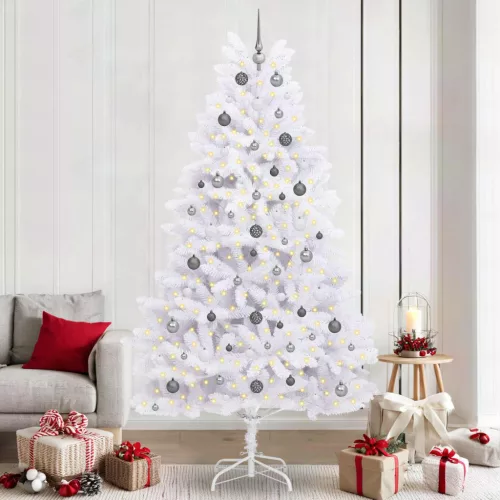 Mű karácsonyfa Fehér 120 x 120 x 240 cm PVC és fém
