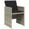  5részes világosszürke polyrattan kerti étkezőgarnitúra párnával