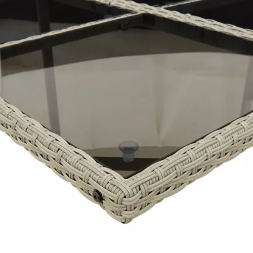  5részes világosszürke polyrattan kerti étkezőgarnitúra párnával
