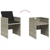  5részes világosszürke polyrattan kerti étkezőgarnitúra párnával