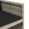  5részes világosszürke polyrattan kerti étkezőgarnitúra párnával