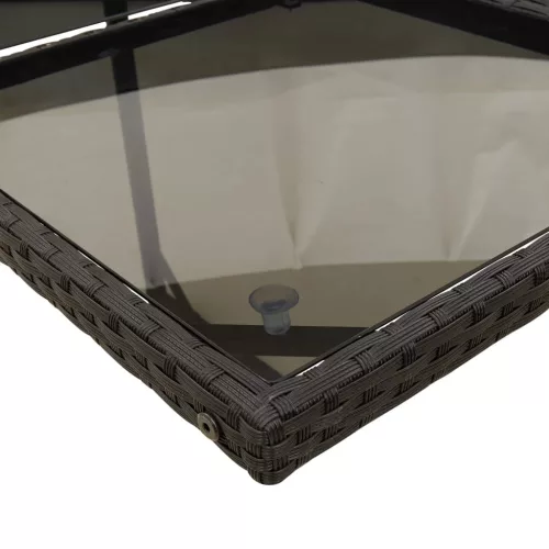  9 részes fekete polyrattan kerti étkezőgarnitúra párnákkal