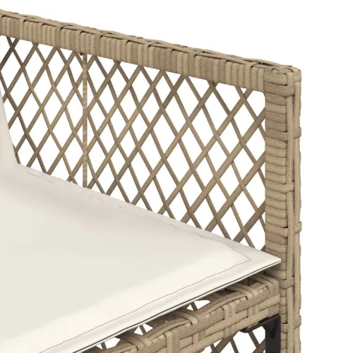  13 részes bézs polyrattan kerti étkezőgarnitúra párnákkal