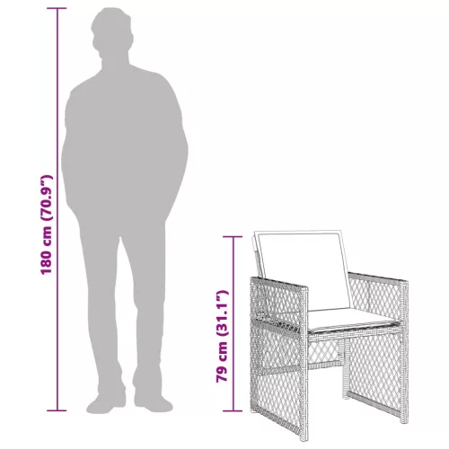  13 részes bézs polyrattan kerti étkezőgarnitúra párnákkal