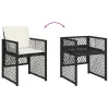  11 részes fekete polyrattan kerti étkezőgarnitúra párnákkal