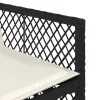  11 részes fekete polyrattan kerti étkezőgarnitúra párnákkal