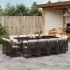  13 részes barna polyrattan kerti ülőgarnitúra párnákkal