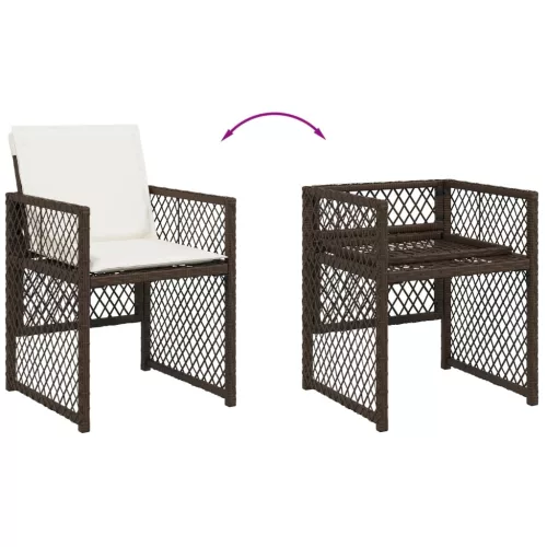  13 részes barna polyrattan kerti ülőgarnitúra párnákkal