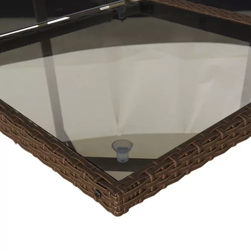  13 részes barna polyrattan kerti ülőgarnitúra párnákkal