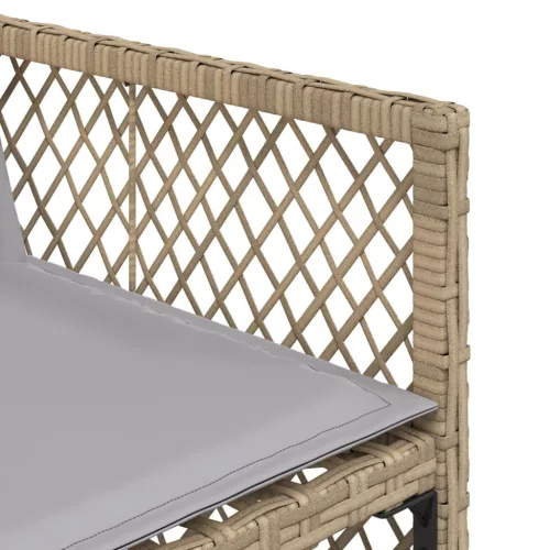 17részes vegyes bézs polyrattan kerti étkezőgarnitúra párnákkal