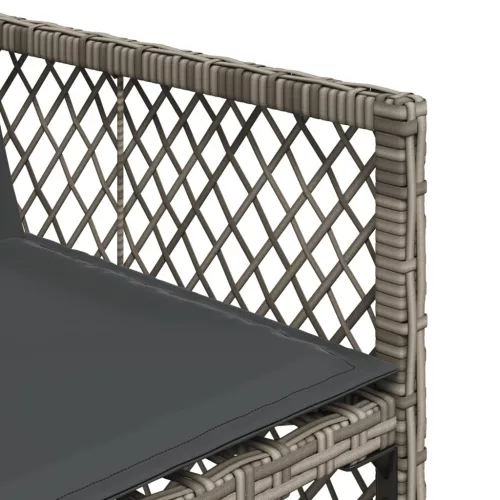  17 részes szürke polyrattan kerti étkezőgarnitúra párnával