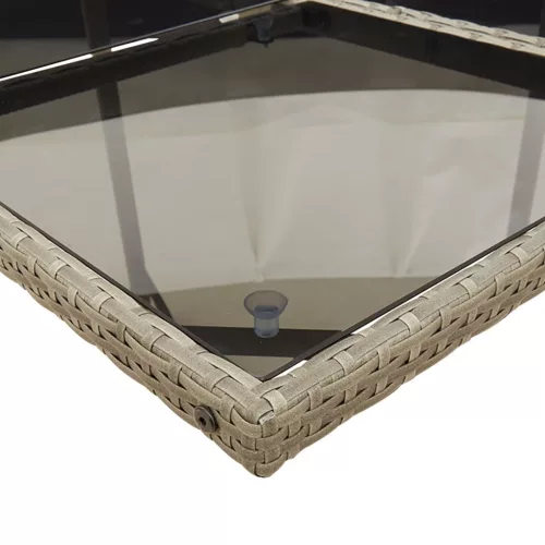  7 részes szürke polyrattan kerti étkezőgarnitúra párnával