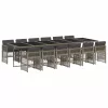  13 részes szürke polyrattan kerti ülőgarnitúra párnákkal