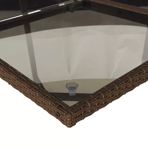  9 részes barna polyrattan kerti étkezőgarnitúra párnákkal