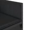  7 részes fekete polyrattan kerti étkezőgarnitúra párnával