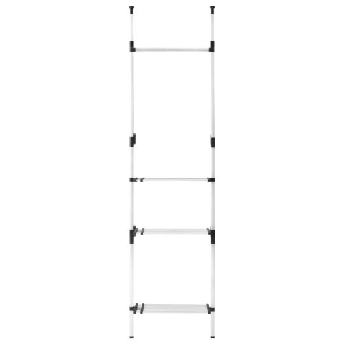  alumínium teleszkópos szekrényrendszer rudakkal és polccal