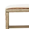  15 részes bézs polyrattan kerti étkezőgarnitúra párnákkal