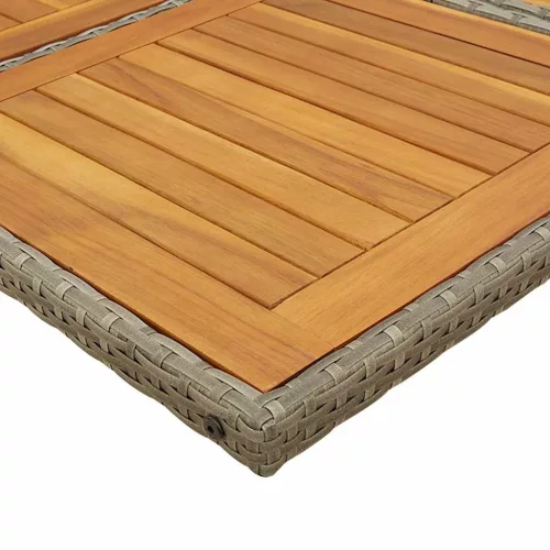  15 részes szürke polyrattan kerti étkezőgarnitúra párnákkal