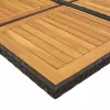  15 részes fekete polyrattan kerti étkezőgarnitúra párnákkal