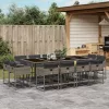  13 részes szürke polyrattan kerti ülőgarnitúra párnákkal