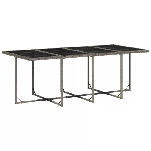  13 részes szürke polyrattan kerti ülőgarnitúra párnákkal