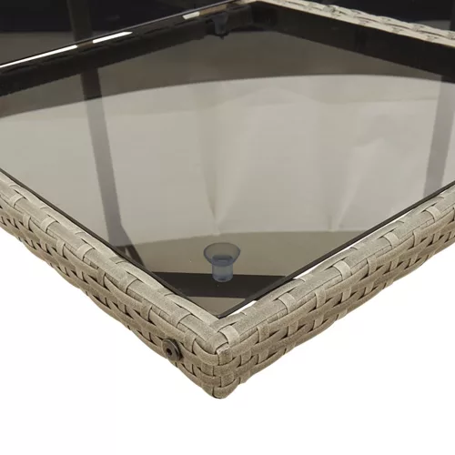  13 részes szürke polyrattan kerti ülőgarnitúra párnákkal