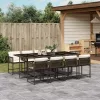  9 részes barna polyrattan kerti étkezőgarnitúra párnákkal