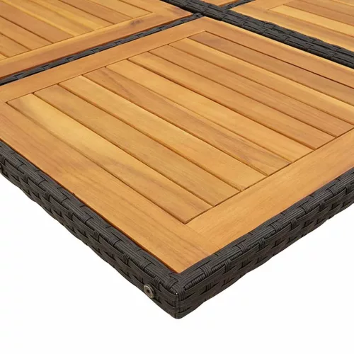  11 részes fekete polyrattan kerti étkezőgarnitúra párnákkal