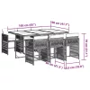  7 részes szürke polyrattan kerti étkezőgarnitúra párnával