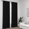  2 db antracit vászonhatású sötétítőfüggöny kampókkal 140 x 225 cm