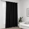  antracit vászonhatású sötétítőfüggöny kampókkal 290 x 245 cm