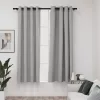  2 db szürke, vászonhatású sötétítőfüggöny fűzőkarikával 140 x 175 cm