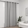  szürke vászonhatású sötétítőfüggöny fűzőkarikával 290 x 245 cm