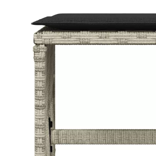  17 részes szürke polyrattan kerti étkezőgarnitúra párnákkal