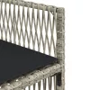  17 részes szürke polyrattan kerti étkezőgarnitúra párnákkal