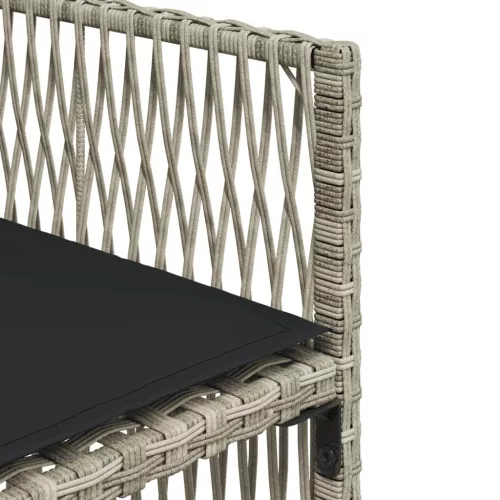  17 részes szürke polyrattan kerti étkezőgarnitúra párnákkal