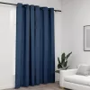  kék vászonhatású sötétítőfüggöny fűzőkarikával 290 x 245 cm