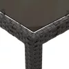  7 részes fekete polyrattan kerti étkezőgarnitúra párnával